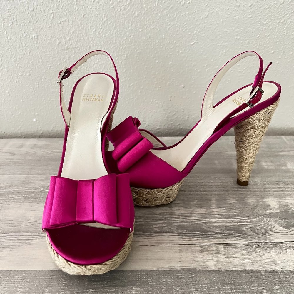 Stuart Weitzman Barbie Pink Woven Pump